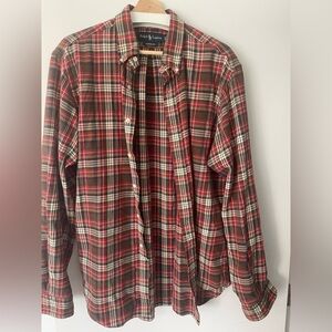 Ralph Lauren Red and White Casual Button Down Shirt